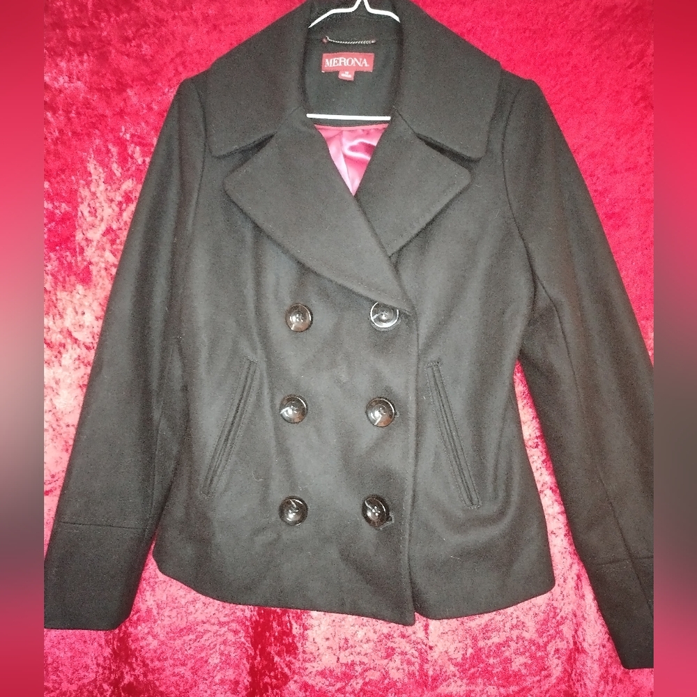 Black Merona wool peacoat